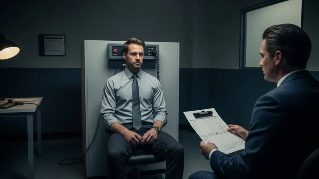 CIAやFBIの採用試験で行われる嘘発見器(ポリグラフ)による厳しい尋問の様子